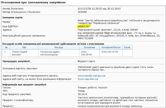тендер на колеса